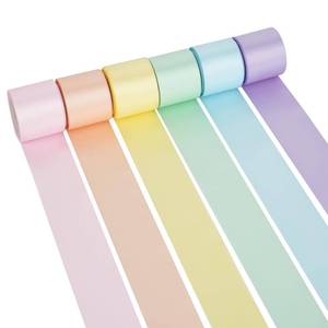 lot 14037 image: DINDOSAL Pastel Ribbon 1.5 Inch Pastel Rainbow Satin Ribbon Easters Day Ribbon 6 Rolls Pastel Colored Ribbon Garland Multicolor Ribbon for Baby Shower Crafts Birthday Party Wedding - 30Yards