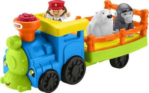 lot 14043 image: Fisher-Price Little People Toddler Toy Train Choo-Choo Zoo with Music Sounds and 3 Figures for Pretend Play Ages 1 Years
