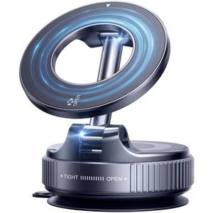 lot 14048 image: ILKCC Vacuum Suction Magnetic Phone Holder, 2025 Upgraded Vacuum Suction Cup Mount for Magsafe, 360° Adjustable Foldable Portable Magnetic Car Phone Stand for CarsGymsMirrorsSmooth Surface (Black)