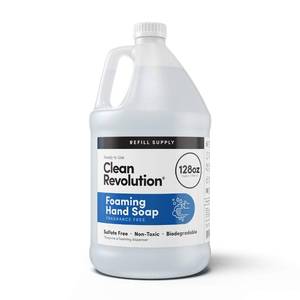 lot 14057 image: Clean Revolution Foaming Hand Soap Refill Supply, Gentle, Moisturizing & Eco-Friendly, Ready to Use Formula, Gluten Free, Unscented, Fragrance Free, 128 Fl Oz