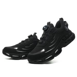 lot 14074 image: QINGRUIPAI Steel Toe Safety Work Shoes for Men Women, Black, Size 9.5 Unisex Adults, Industrial & Construction Shoes