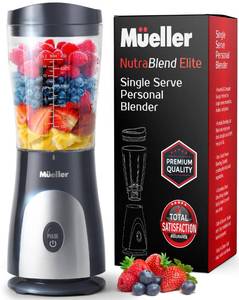 lot 14076 image: Mueller Personal Blender for Shakes and Smoothies with 15 Oz Travel Cup and Lid, Juices, Baby Food, Heavy-Duty Portable Blender & Food Processor, Grey