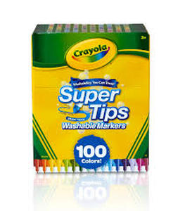 lot 2009 image: Crayola Super Tips 100 Washable Markers Set