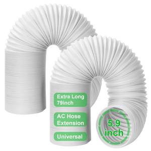 lot 1573 image: 2 Pack Portable Air Conditioner Exhaust Vent Hose, Universal Flexible AC Hose with 5.9 Diameter, Anti-Clockwise Thread, Length up to 79