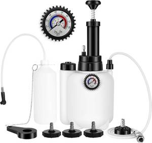 lot 1575 image: DIQDI 3L Brake Bleeder Kit, Brake Bleeder Vacuum Pump Kit with 1L Brake Bleeder Bottle and 4 Master Cylinder Adapters, Brake Fluid Bleeder Kit Suitable for Most Brake Master Cylinder Reservoirs