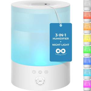 lot 1583 image: Everlasting Comfort 2.5L Top Fill Humidifiers for Bedroom, Quiet Ultrasonic Cool Mist Humidifier, Easy to Fill & Clean, Auto Shut-Off, 20 Hour Run Time, Aromatherapy