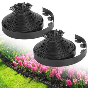 lot 1585 image: 2-Inch x 80 FT Landscape Edging Border with 120 Spikes, Garden Edging Border Lawn Edging Kit, Plastic Edging for Landscape Flexible for Garden Flower Beds Lawn Yard Pathway