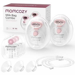 lot 1603 image: Momcozy Wearable Milk Collection Cups with Storage Bags (5 oz), Direct-to-Bag Breast Milk Bag Combo, Breast Pump Parts for Momcozy V1 ProV2 ProV1V2 Pump & Most Electric Breast Pumps, 2 Pack