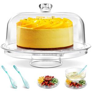 lot 1608 image: Gadhra Cake Stand with Dome Lid,6 in 1 Cookie Platter & Snack Bowls,Large Serving Plate Platter with lid - Wedding Birthday Parties, Dessert Displays & Family Gatherings