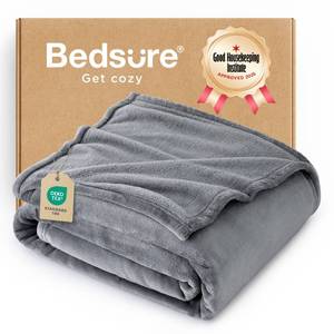 lot 1638 image: Bedsure Fleece Blanket Twin Size Grey - 300GSM Lightweight Plush Fuzzy Cozy Soft Warm Blanket for Bed, Sofa, Couch, Travel, Camping, 60x80 inches