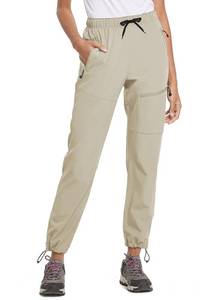 lot 2033 image: baleaf Cargo Pants for Women Petite Joggers Lightweight Quick Dry Pant Water Resistant 27 Travel Workout Athletic Suntan Size M