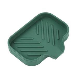 lot 2036 image: MicoYang Silicone Bathroom Soap Dishes with Drain Spout-Bathroom and Kitchen Sink Organizer,Sponge Holder,Dish Soap Tray,Perfect for Dispenser,Scrubber,Bottle,Cup on Sink or Counter-Green 4.9�3.2