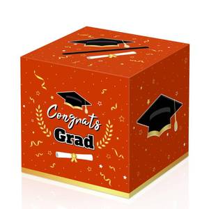 lot 2039 image: Kelool Graduation Decorations 2025 Orange Graduation Card Box Cap Party Decorations,Congrats Grad Cardboard for Grad Party Decor 2025 Gift Favors Grad Parties