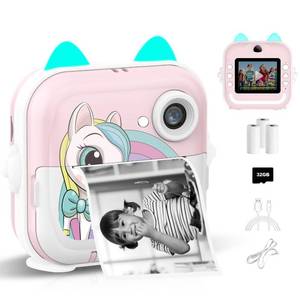 lot 2045 image: Instant Print Camera for Kids, Christmas Birthday Gifts for Girls Boys, Selfie Digital Camera with 1080P Videos, Portable Toy for 4 5 6 7 8 9 10 Years Old Girl with Print Paper & 32G Card