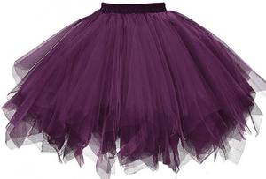 lot 2048 image: ChicWind Womens Colourful Puffy Tutu Layered Tulle Petticoat Skirt for Party (Regular Size(US 0-18w), Deep Purple)
