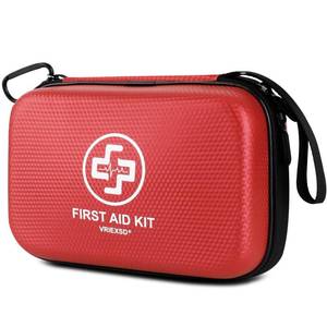 lot 2053 image: VRIEXSD Premium First Aid Kit, 320 Piece Waterproof Hard Shell Eva First Aid Kit for Home, Camping, Cars, Hiking, Travel, Businesses & Outdoor Emergencies - Emergency Medical Kits (Red)