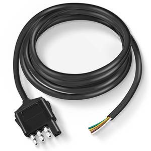 lot 2063 image: Nilight 4 Way Trailer End Connector 5 Feet Jacketed Cable Heavy Duty 18AWG 4 Pin Trailer Light Plug Pure Copper Trailer Side Male End Replacement 4 Flat Extension Wiring Harness, 2 Years Warranty