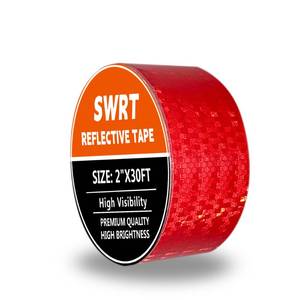 lot 2064 image: SWRT Reflective Tape 2 Inch x 30 Feet DOT-C2 Shining Star Fade Resistant Red Reflective Tape Outdoor Waterproof Strong Adhesive Safety Warning Tape Reflector Conspicuity Tape for Trailer Trucks Bike
