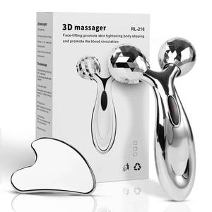 lot 2081 image: leiwo Stainless Steel Gua Sha and Face Roller Set, Facial Tool for Face Sculpting, Metal Skin Care, Massager for Women