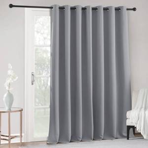 lot 2094 image: RYB HOME Blackout Curtains for Bedroom - Thermal Insulated Energy Efficiency Window Curtains for Living Room Office Dining Room Divider Outdoor Indoor Decor, W 100 x L 84, 1 Panel, Silver Grey