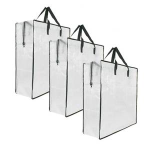 lot 2095 image: 3 Pack Clear Storage Bags with Zipper and Handles, Blanket Bags For Closet Storage, Moving and Packing Supplies for College, Underbed Storage Organizer for Clothes Pillow Bedding Christmas Wreath