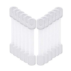 lot 2098 image: 12 Pack Vkania Baby Proofing Cabinet Strap Locks - Child Safety Drawer Cupboard Oven Refrigerator Adhesive Locks - Adjustable Toilets Seat Fridge Latches - Kids Proof Kit - No Drilling