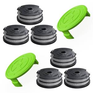 lot 2099 image: YWTESCH 8 Pack Weed Wacker String Fit for Greenworks String Trimmer, 0.065-18Ft Dual String Trimmer Line Auto-Feed Weed Eater String Replacement Parts Spool(6-Pack) Cap Cover(2-Pack)