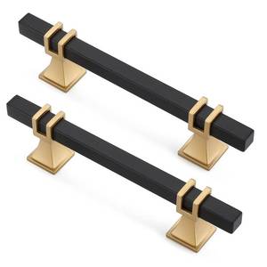 lot 2106 image: Lepatape 5 Pack 3-34 Inch Black and Gold Cabinet Pulls Black and Gold Cabinet Handles Kitchen Cabinet Handles Dresser Drawer Pulls Kitchen Cabinet Hardware