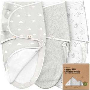 lot 2115 image: Baby Swaddle Sleep Sacks with Zipper - 3-Pack Swaddles for Newborns 0-3 Months, Infant, Baby Girls, Boys, Soft & Durable Newborn Sleep Sack, Easy Diaper Change Swaddling Blanket (Aspire)