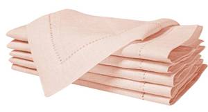 lot 2119 image: Bedding Craft Linen Napkins Set of 4 Rose Water -100% Linen Size 18x18 with Retail Gifting Package,Wedding, Dinner Napkins, Fabric, Machine Washable Dinner Hemstitched