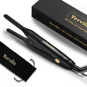 lot 2123 image: Terviiix Pencil Flat Iron for Edges & Short Hair, 310 Inch Small Hair Straightener for Men, Ceramic Mini Flat Iron for Pixie & Beard, 15s Fast Heat up, Dual Voltage, Auto Shut Off