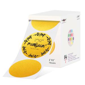 lot 2129 image: PARLAIM 2 Inch Circle Thermal Sticker Labels,700PCS Round Direct Thermal Printer Labels for Business Bottle DIY Design, QR Code, Name Tag, Inventory (Gold)
