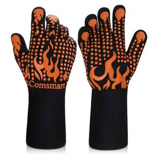 lot 2137 image: Comsmart BBQ Gloves, 1472 Degree F Heat Resistant Grilling Gloves Silicone Non-Slip Oven Gloves Long Kitchen Gloves for Barbecue, Cooking, Baking, Cutting
