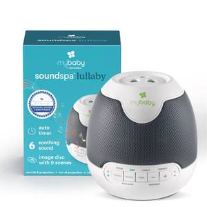 lot 2138 image: MyBaby Lullaby Sound Machine & Projector �� Baby Sleep Machine Plays 6 Sounds & Lullabies, Projects Soothing Images - Auto-Off Timer, Adjustable Volume, Great for Baby Registry and Baby Shower Gifts