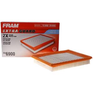 lot 2155 image: FRAM Extra Guard CA6900 Replacement Engine Air Filter for Select Infiniti and Nissan Models, Provides Up to 12 Months or 12,000 Miles Filter Protection, White
