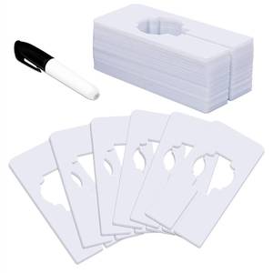 lot 2164 image: 30 PCS Rectangular White Plastic Closet Dividers with a Bonus Marker, Writable and Reusable for Sorting Clothing Size, Color, Size 2�� x 5.4����(Inner Diameter 1.4��)