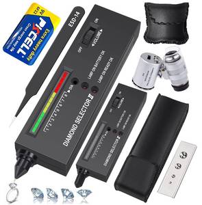 lot 2177 image: Diamond Tester Professional, High Accuracy Jewelry Diamond Tester Pen, Electronic Diamond Gem Tester and Tester Pen 60X Magnifying Glasses Tool Kit for Novice Expert