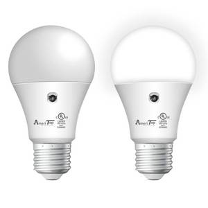 lot 2189 image: AmeriTop Dusk to Dawn Light Bulb- 2 Pack, A19 LED Sensor Light Bulbs UL Listed, Automatic OnOff, 800 Lumen, 10W(60 Watt Equivalent), E26 Base, IndoorOutdoor Lighting Bulb (5000K Daylight)