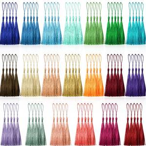 lot 2195 image: Creatrill 100 Pcs 13cm5 Inch Silky Handmade Soft Craft Mini Tassels with Loops for Jewelry Making, DIY Projects, Bookmarks, 20 Colors, 5 Pcs of Each