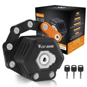 lot 2203 image: ICOCOPRO Folding Bike Lock with 3 Keys, 2.8 FT Bicycle Lock Compact Anti Theft, High Security Scooter Locks, Heavy Duty Bike Chian Locks with Bracket
