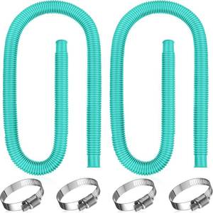 lot 5347 image: Jadive 2 Pcs Pool Hose for Above Ground 1.5 Inches Diameter Upgraded Pump Replacement 59 Inches Length Swimming with 4 Pcs Hose Clamps for Pool Pump Filter(Lake Blue)