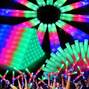 lot 5348 image: OLUPP 48 Pcs Foam Glow Sticks, Glow Sticks Bulk with 3 Modes Colorful Flashing, Light Up Baton Wands for Kids, Glow Stick Party Pack for Wedding, Raves, Concert, Camping, New Year Carnival