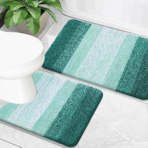 lot 5351 image: OLANLY Bathroom Rug Set 2 Piece, Soft Absorbent Microfiber Bath Mats and U-Shaped Contour Toilet Rug, Non-Slip, Machine Wash Dry, Plush Shaggy Bath Mats for Bathroom (24x1624x20, Blackish Green)