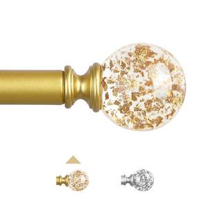 lot 5353 image: TVWOO Gold Decorative Crystal Curtain Rods36-88 Inch Heavy Duty Adjustable Window Curtains Rods for Bedroom Living Room,Brass Golden Modern Girly Acrylic Drapery Rods with Sheer Bling Foil Finials