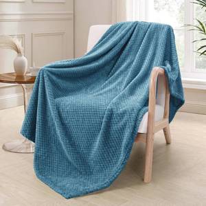 lot 5376 image: Exclusivo Mezcla Fleece Throw Blanket Extra Large, Super Soft and Warm Blankets for Couch, Sofa and Bed Waffle Textured, Cozy, Fuzzy and Lightweight (Slate Blue, 50x70 Inches)