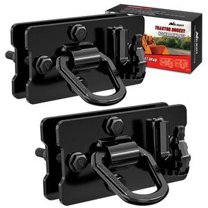 lot 5387 image: Nilight 2PCS Tractor Bucket Hooks with Tie Down Ring, Bolt-On Grab Hook with Back Plates Compatible with Trailer RV UTV Truck, Grade 70 Grade Forged Steel Max 15000 lbs, Black