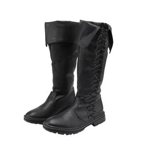 lot 5391 image: Retro Medieval Viking Pirate Cosplay Shoes Renaissance Victorian Black Knight Boots Halloween Warrior Boots