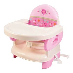 lot 5411 image: Summer Infant Ingenuity by Summer Unisex Deluxe Comfort Folding Booster Seat with Feeding Tray, Chair Straps Secure Booster, and Removable Seat Pad, Pink