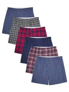 lot 6007 image: Fruit of the Loom Mens Tag Free Woven Boxer Shorts, Relaxed Fit, Moisture Wicking, Color Multipacks, Assorted Plaid, X-Large