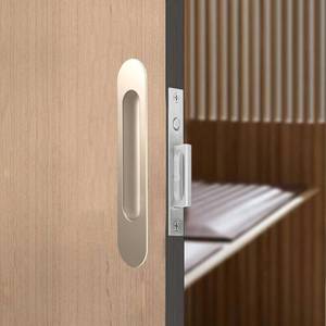 lot 6018 image: Fihatokus Pocket Door Handles and Edge Pull,6 inch Oval Recessed Flush Finger Pulls,304 Stainless Steel Pocket Door Hardware, Hidden Edge Pull with Push Automatic Bounce Switch,Silver
